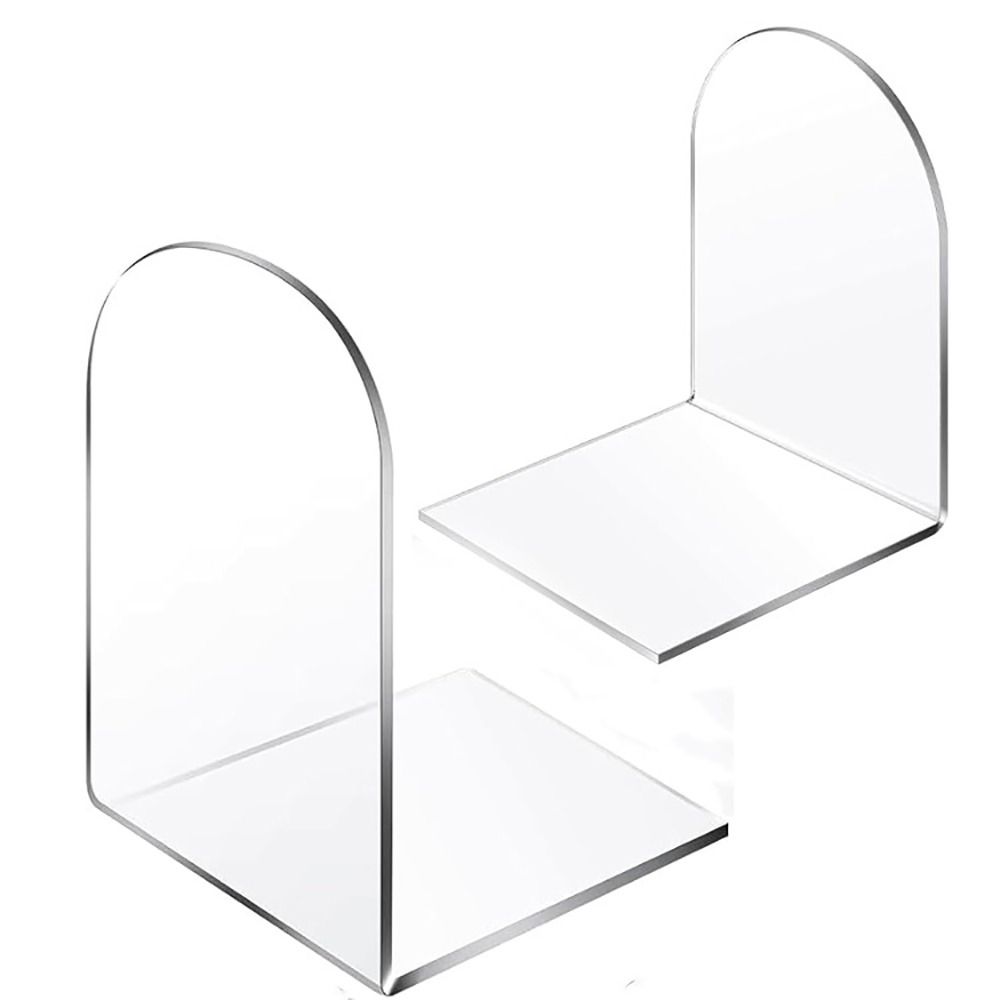 Clear Acrylic Book Stand Holder - Acrylic Book Ends for Book Shelves